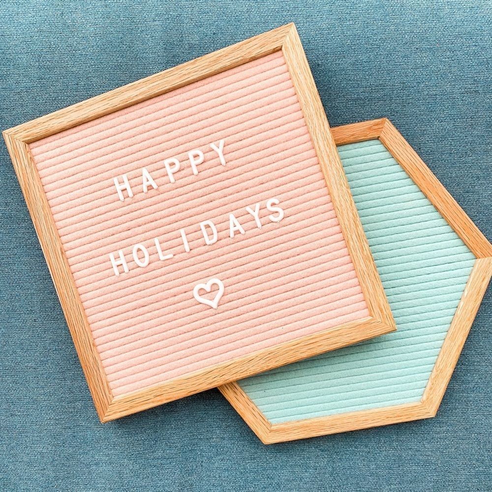 Wooden Letterboards Set of 2 Pink and Light Blue Home Decor